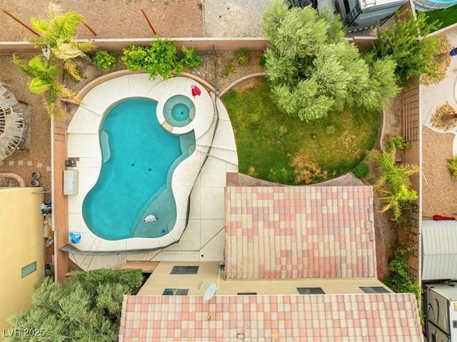 8929 Monte Oro Dr, Las Vegas, NV 89131 - bird's eye view of a pool area