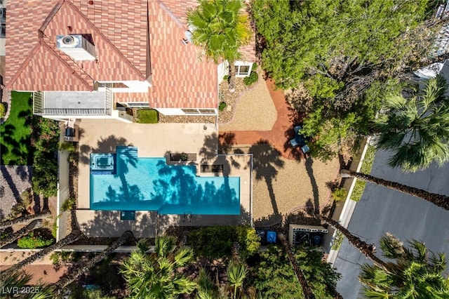 5228 Painted Lakes Way, Las Vegas, NV 89149 - aerial view of property and surrounding area with a pool area