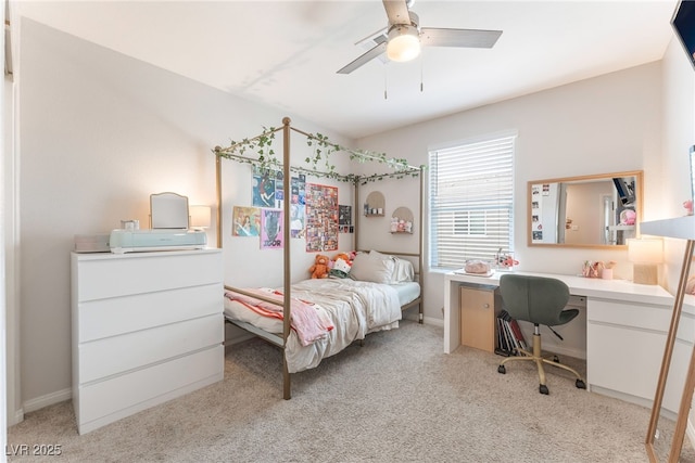 2620 Canary Yellow Ct, North Las Vegas, NV 89086 - bedroom featuring light carpet, an office area, and ceiling fan