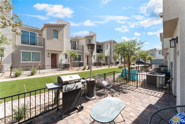 2620 Canary Yellow Ct, North Las Vegas, NV 89086 - view of patio / terrace with a residential view and grilling area