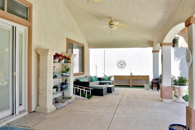 11240 Romette Ct, Las Vegas, NV 89141 - view of patio / terrace featuring ceiling fan and outdoor lounge area