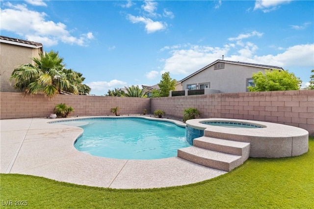 176 Dunblane St, Henderson, NV 89012 - view of swimming pool with a fenced backyard and a pool with connected hot tub