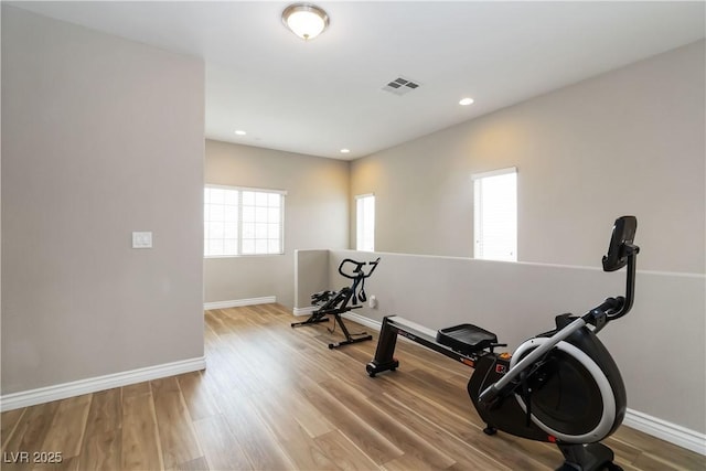 176 Dunblane St, Henderson, NV 89012 - exercise area with wood finished floors and recessed lighting