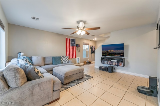 2064 Spiers Ave, Las Vegas, NV 89183 - living room with tile patterned floors and a ceiling fan