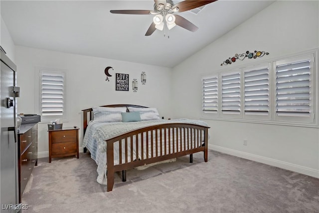 7013 Bisoni St, Las Vegas, NV 89149 - bedroom featuring lofted ceiling, carpet floors, and ceiling fan