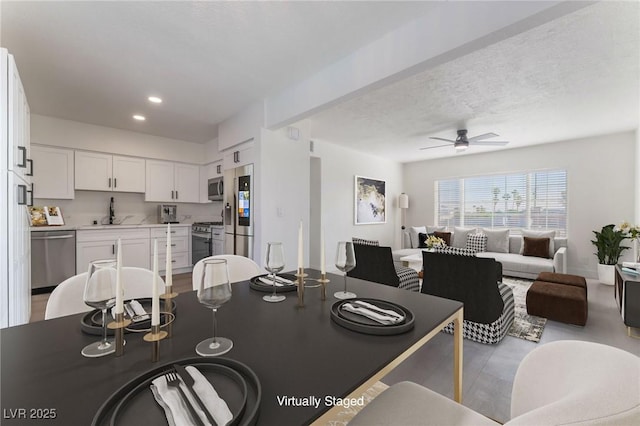 2 Utah Way, Henderson, NV 89015 - dining space with a ceiling fan and recessed lighting