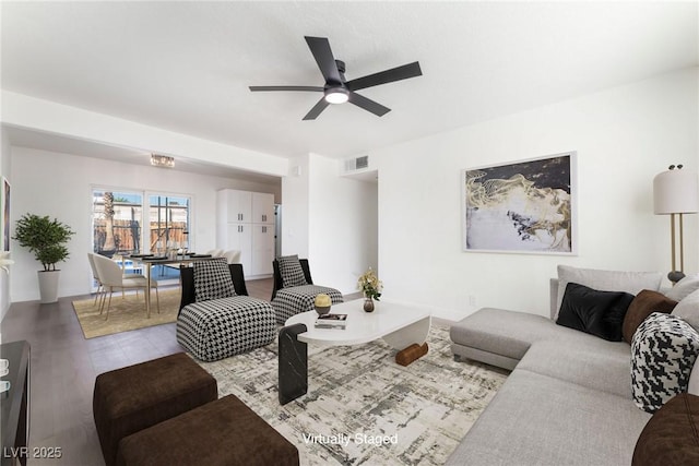 2 Utah Way, Henderson, NV 89015 - living area with ceiling fan and wood finished floors