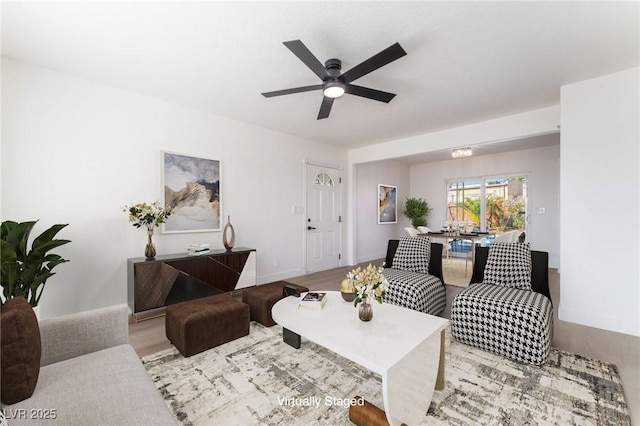 2 Utah Way, Henderson, NV 89015 - living area featuring ceiling fan and wood finished floors