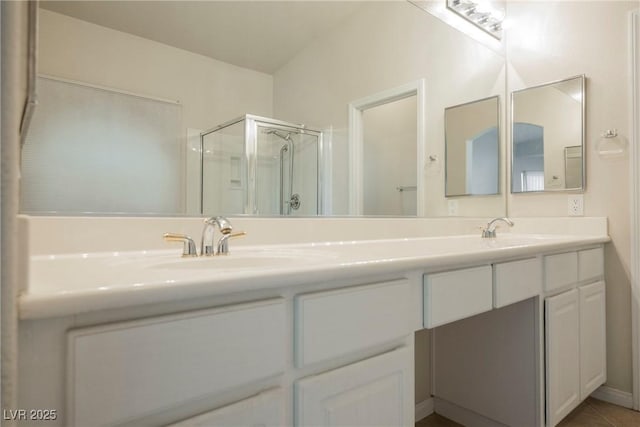 1598 Cowboy Chaps Pl, Henderson, NV 89002 - full bathroom featuring a shower stall and double vanity