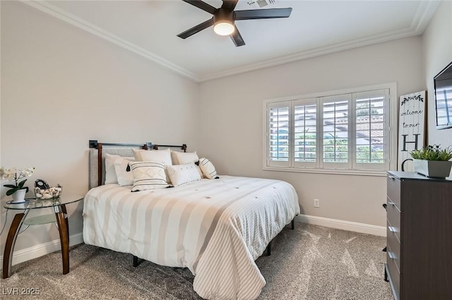 7404 Wittig Ave, Las Vegas, NV 89131 - carpeted bedroom with ornamental molding, multiple windows, and a ceiling fan