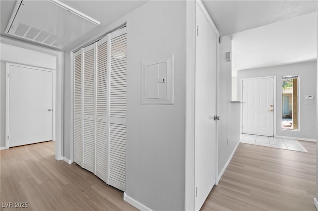 5710 E Tropicana Ave Unit 1184, Las Vegas, NV 89122 - hall featuring electric panel and light wood finished floors