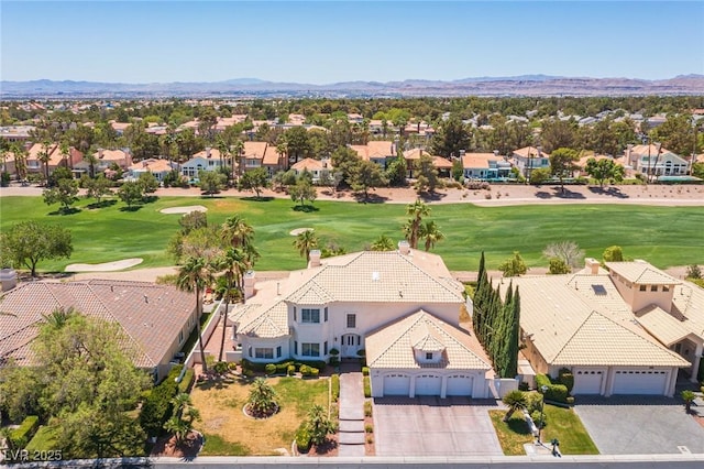 8925 Wild Creek Ct, Las Vegas, NV 89117 - aerial view of residential area featuring mountains and a local golf course