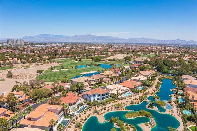 8925 Wild Creek Ct, Las Vegas, NV 89117 - aerial view of residential area with a water and mountain view and a local golf course