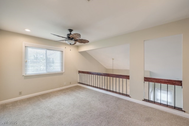 56 Westheimer Rd, Henderson, NV 89074 - carpeted empty room featuring ceiling fan, recessed lighting, and lofted ceiling