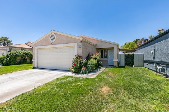 1949 King Hill St, Las Vegas, NV 89106 - ranch-style house with a garage, stucco siding, and driveway