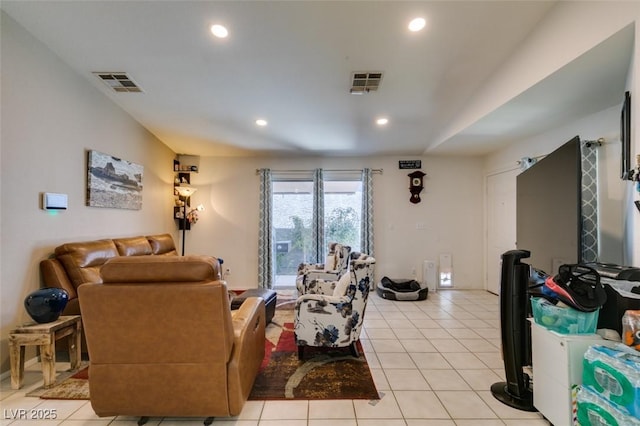 1949 King Hill St, Las Vegas, NV 89106 - living room featuring light tile patterned floors and recessed lighting