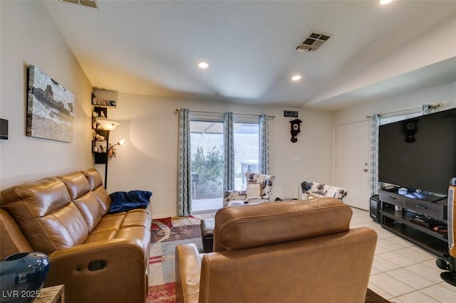 1949 King Hill St, Las Vegas, NV 89106 - living area with light tile patterned floors and recessed lighting