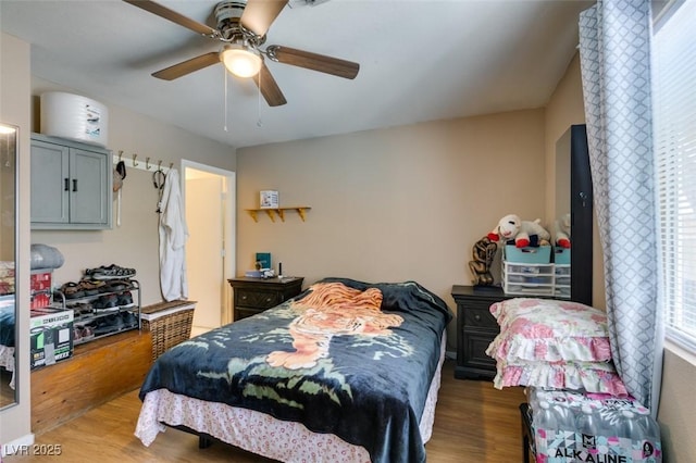 1949 King Hill St, Las Vegas, NV 89106 - bedroom with wood finished floors and ceiling fan