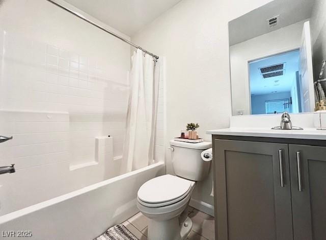 302 Bay Village Pl, Henderson, NV 89011 - bathroom with vanity, shower / bath combination with curtain, and tile patterned floors