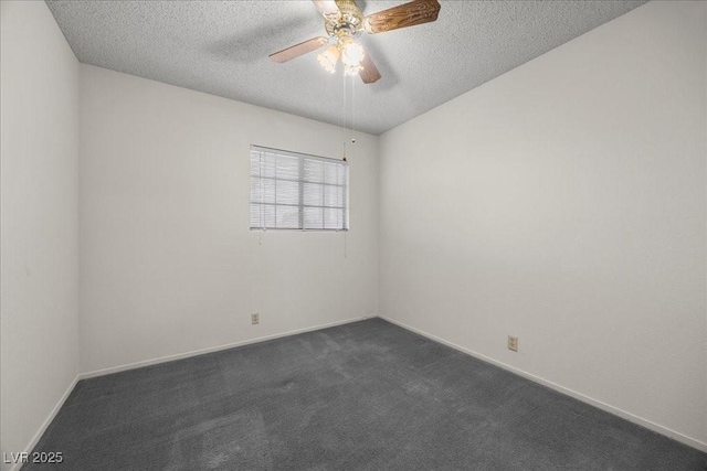 2344 Valleywood St, Henderson, NV 89014 - spare room with a textured ceiling, dark carpet, and a ceiling fan