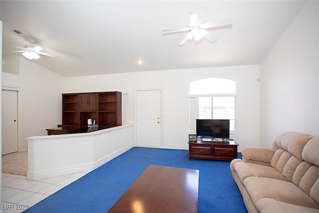 6249 Halehaven Dr, Las Vegas, NV 89110 - living room featuring ceiling fan and carpet floors