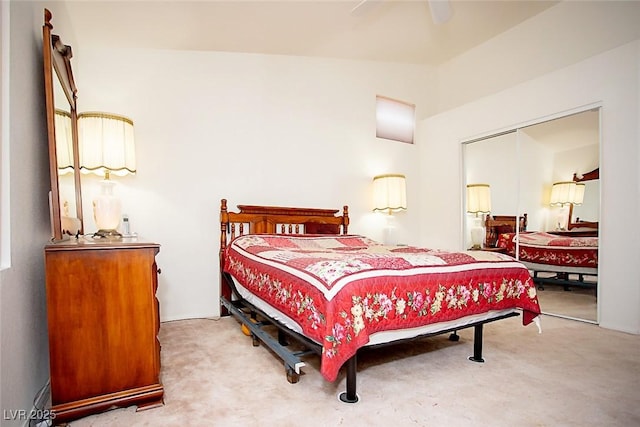 6249 Halehaven Dr, Las Vegas, NV 89110 - carpeted bedroom with a ceiling fan