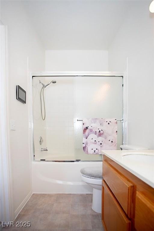 6249 Halehaven Dr, Las Vegas, NV 89110 - bathroom with vanity and enclosed tub / shower combo