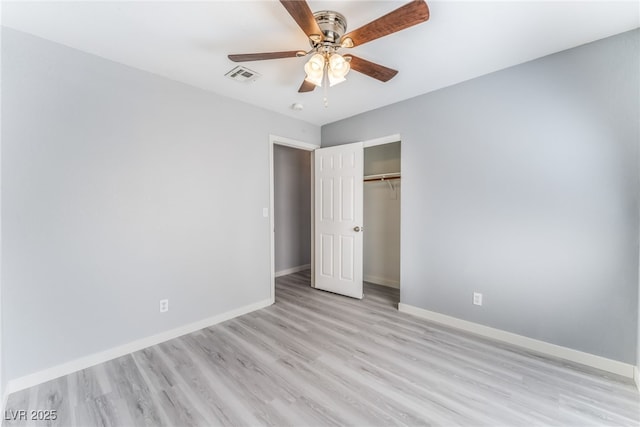 5524 Cleary Ct, Las Vegas, NV 89108 - unfurnished bedroom featuring light wood finished floors, a closet, and a ceiling fan