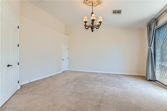 9583 Gainey Ranch Ave, Las Vegas, NV 89147 - carpeted spare room with a chandelier and baseboards