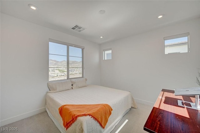 2670 Skylark Trail St, Henderson, NV 89044 - bedroom featuring carpet floors, recessed lighting, and a mountain view