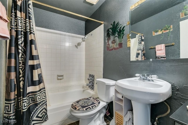 4300 N Lamont St Unit 275, Las Vegas, NV 89115 - bathroom featuring a textured wall and shower / bath combination with curtain
