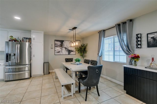 1705 Ivanhoe Way, Las Vegas, NV 89102 - dining space with a chandelier, light tile patterned flooring, and recessed lighting