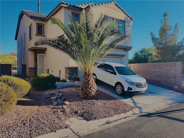 3009 Austin Pale Ave, North Las Vegas, NV 89081 - view of front of house with stucco siding, driveway, and a tile roof