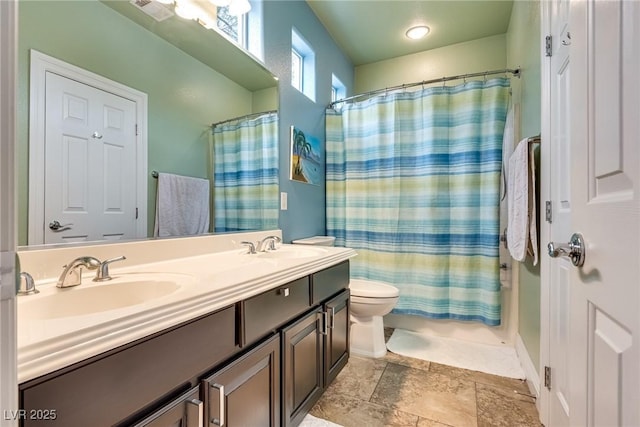 5681 Exotic Rosette Ave, Las Vegas, NV 89139 - bathroom with double vanity and a shower with curtain