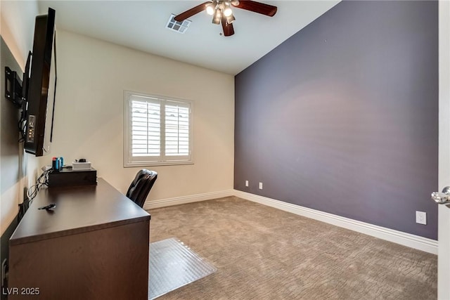 5681 Exotic Rosette Ave, Las Vegas, NV 89139 - carpeted office space with ceiling fan and baseboards