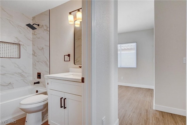 1005 Transom Dr, Las Vegas, NV 89128 - full bathroom featuring vanity, wood finished floors, and tub / shower combination