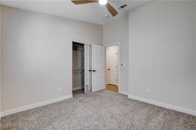 1005 Transom Dr, Las Vegas, NV 89128 - unfurnished bedroom featuring carpet floors, a closet, and a ceiling fan