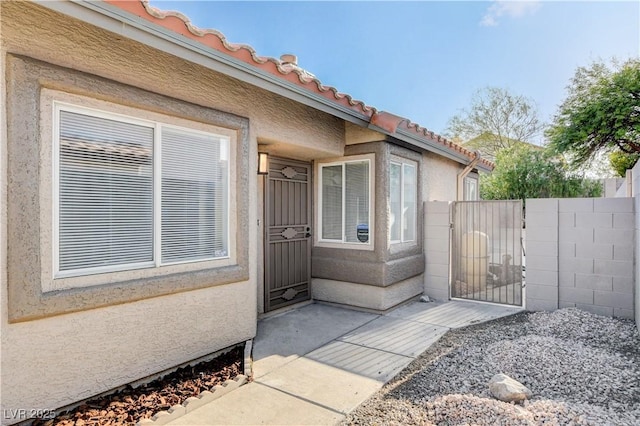 1005 Transom Dr, Las Vegas, NV 89128 - property entrance with a gate and stucco siding