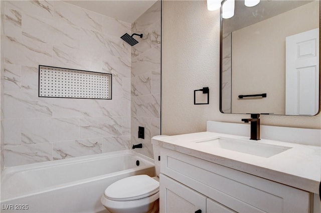 1005 Transom Dr, Las Vegas, NV 89128 - bathroom with vanity, shower / washtub combination, and a textured wall