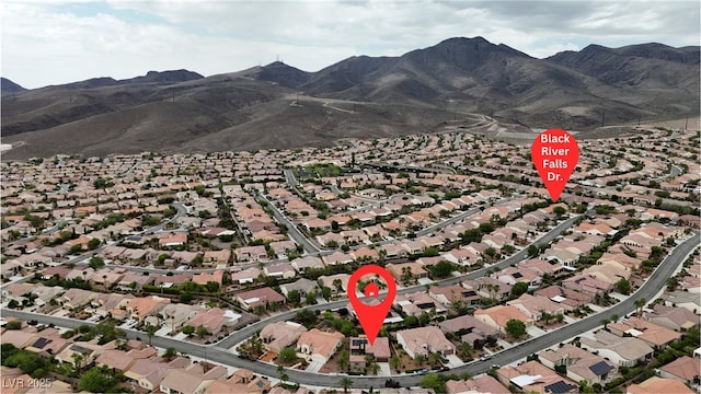 2244 Savannah River St, Henderson, NV 89044 - aerial view of property and surrounding area featuring a mountain backdrop and nearby suburban area
