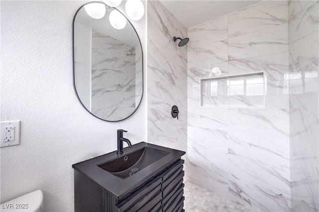 516 Donner St, Las Vegas, NV 89107 - bathroom with vanity and a marble finish shower