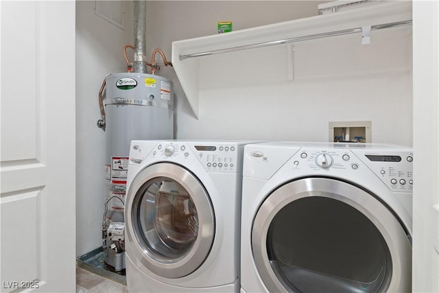 2219 Rugged Mesa Dr, Laughlin, NV 89029 - washroom with washer and clothes dryer and strapped water heater