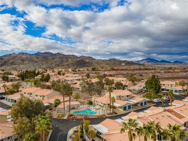2219 Rugged Mesa Dr, Laughlin, NV 89029 - aerial perspective of suburban area featuring a mountain backdrop