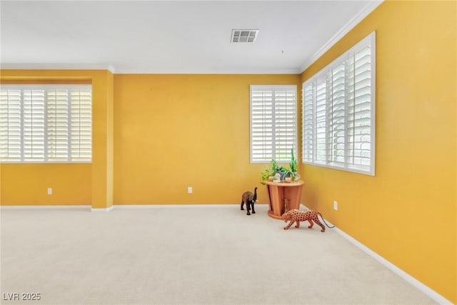 9605 Rainfall Ave, Las Vegas, NV 89147 - carpeted empty room featuring crown molding and baseboards