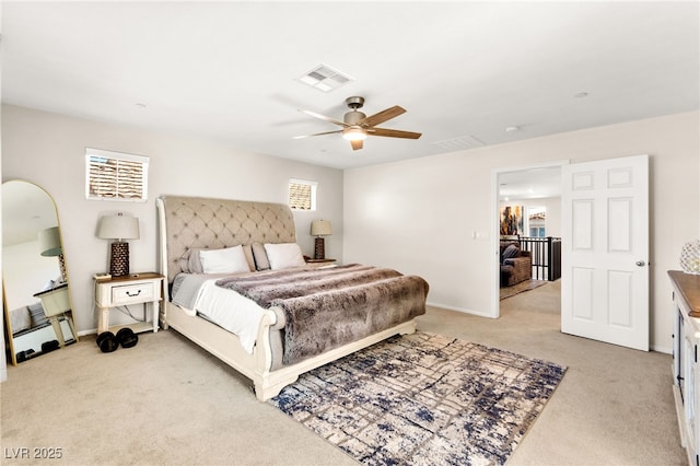 10940 Oregano Ave, Las Vegas, NV 89166 - bedroom featuring light carpet and a ceiling fan