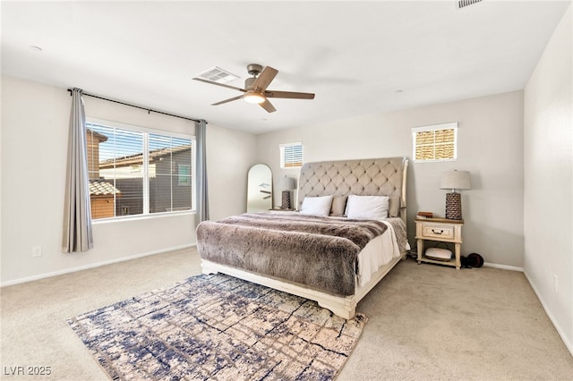 10940 Oregano Ave, Las Vegas, NV 89166 - bedroom with carpet, multiple windows, and a ceiling fan
