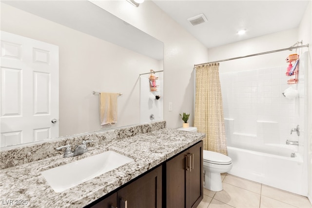10940 Oregano Ave, Las Vegas, NV 89166 - full bath with vanity, shower / bath combination with curtain, and tile patterned flooring