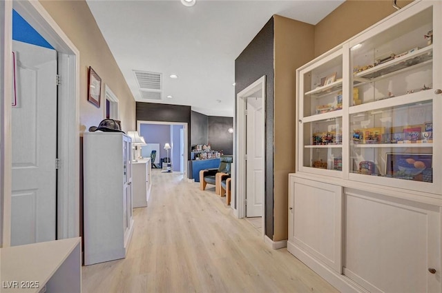 11417 Rock Cove Way, Las Vegas, NV 89141 - hall featuring light wood-type flooring and recessed lighting