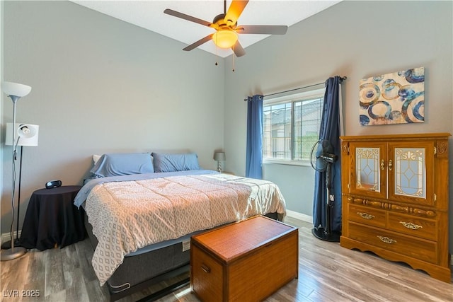 5600 Segolilly Cir, Las Vegas, NV 89130 - bedroom featuring light wood-style flooring and a ceiling fan