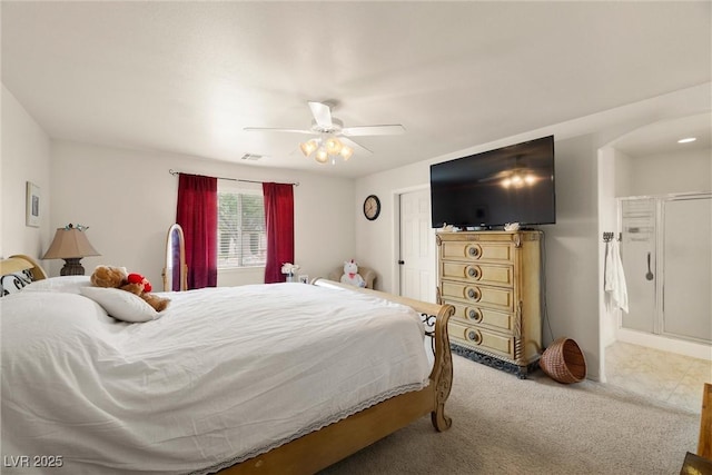 180 W Wilson Rd, Pahrump, NV 89048 - carpeted bedroom featuring a ceiling fan